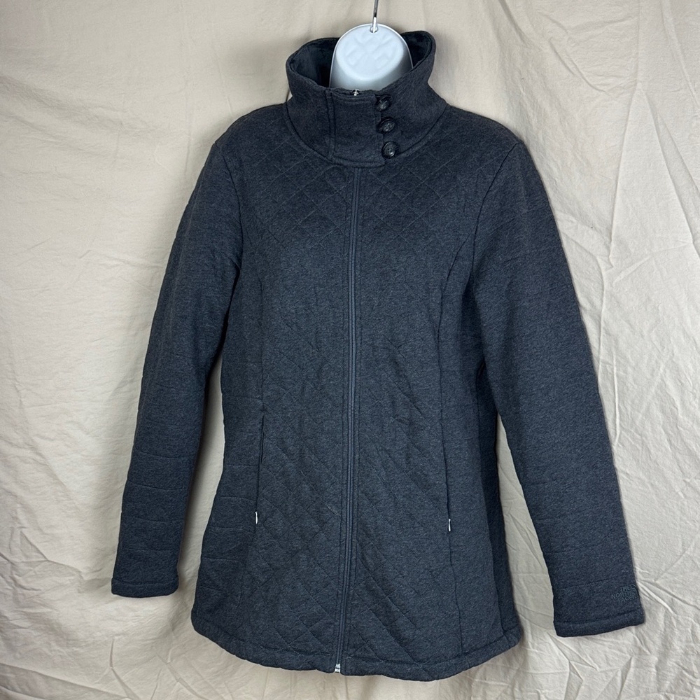 The North Face women’s Caroluna quilted fleece jacket charcoal grey size large